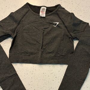 Gymshark Charcoal Long Sleeve Crop Top